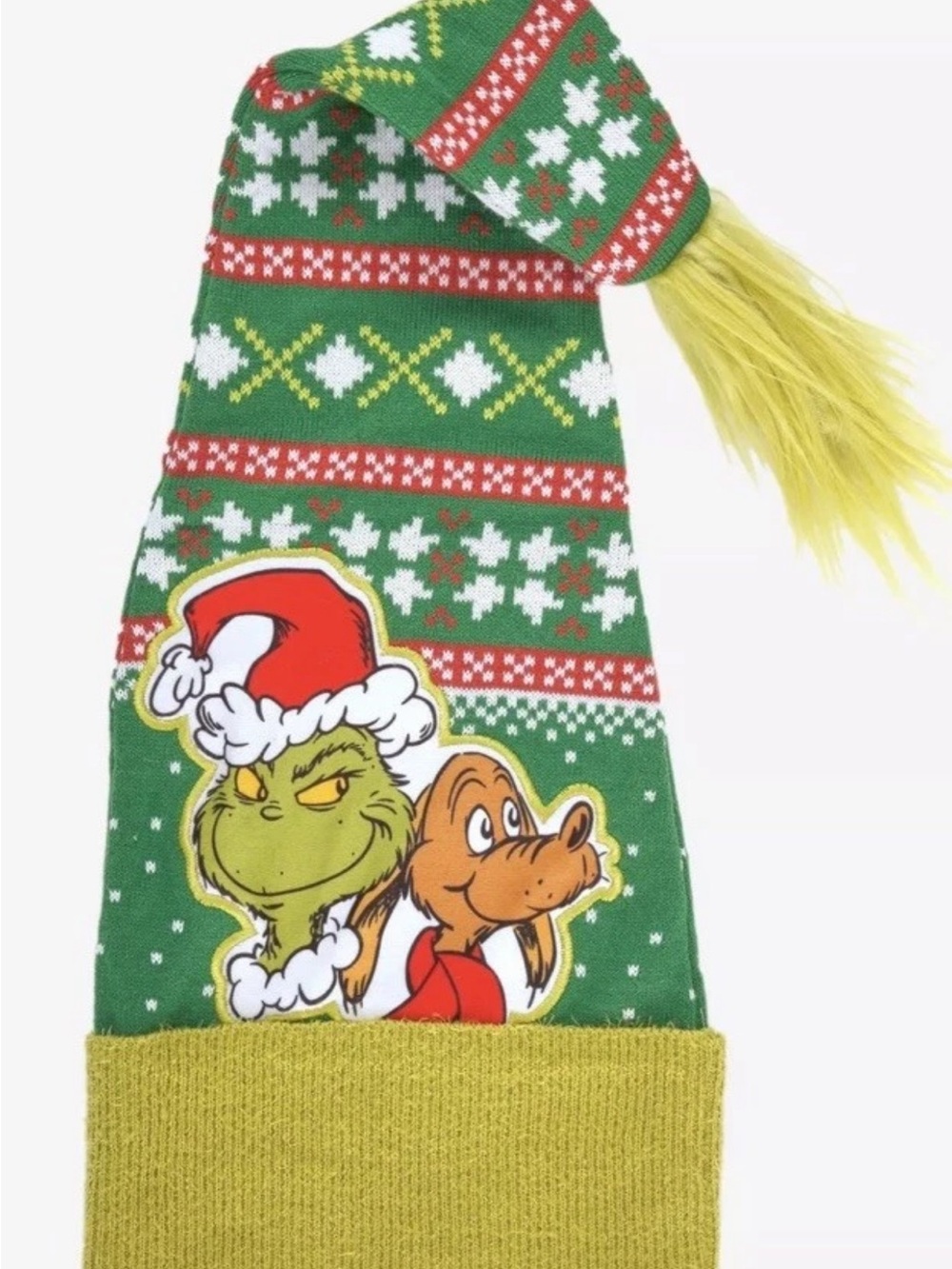 Hot Topic Green Grinch Knit Hat with Green Pom Pom